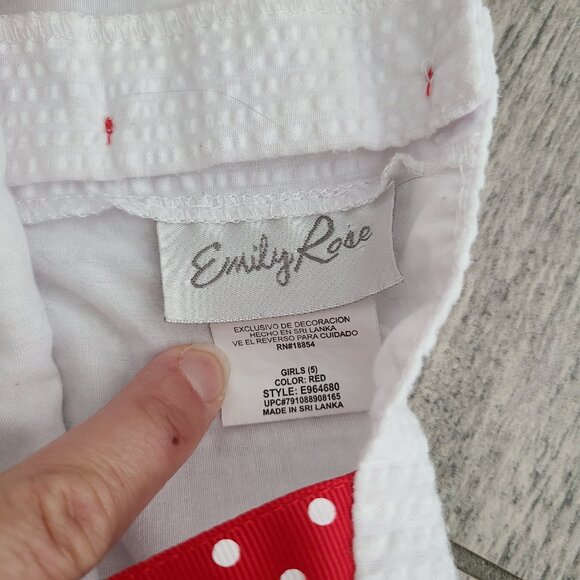 Emily Rose patriotic dress red gingham butterfly with bow girls size 5 - Picture 9 of 11